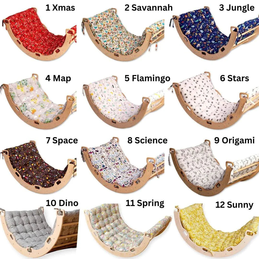 Climbing Arch / Rocker with 2 Ramps and Pillow / 4 Pieces Set
